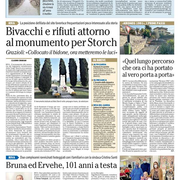 Luigi Storch - La situazione del monumento dedicato all'eroe cecoslovacco Alois "Luigi" Storch all'attenzione dell'amministrazione ocmunale